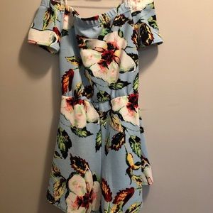 off the shoulder floral romper